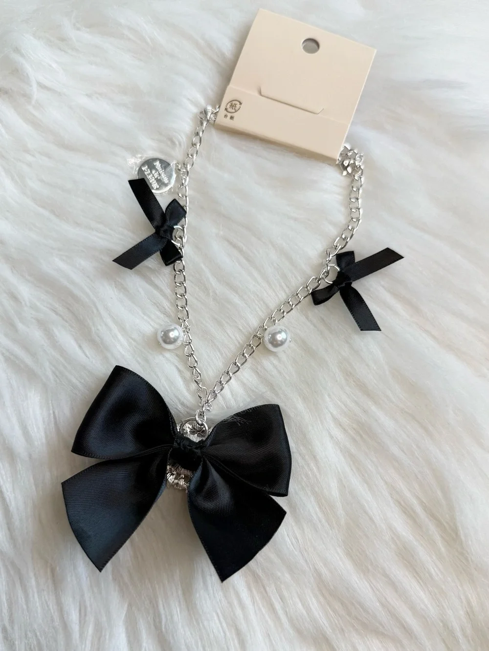 maison de FLEUR Japan black Bow ribbon charm New